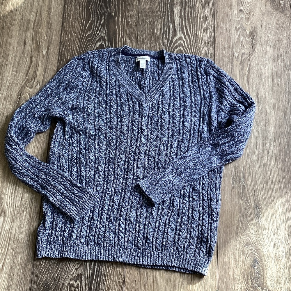 Croft & Barrow Women's Blue Cable Knit Sweater